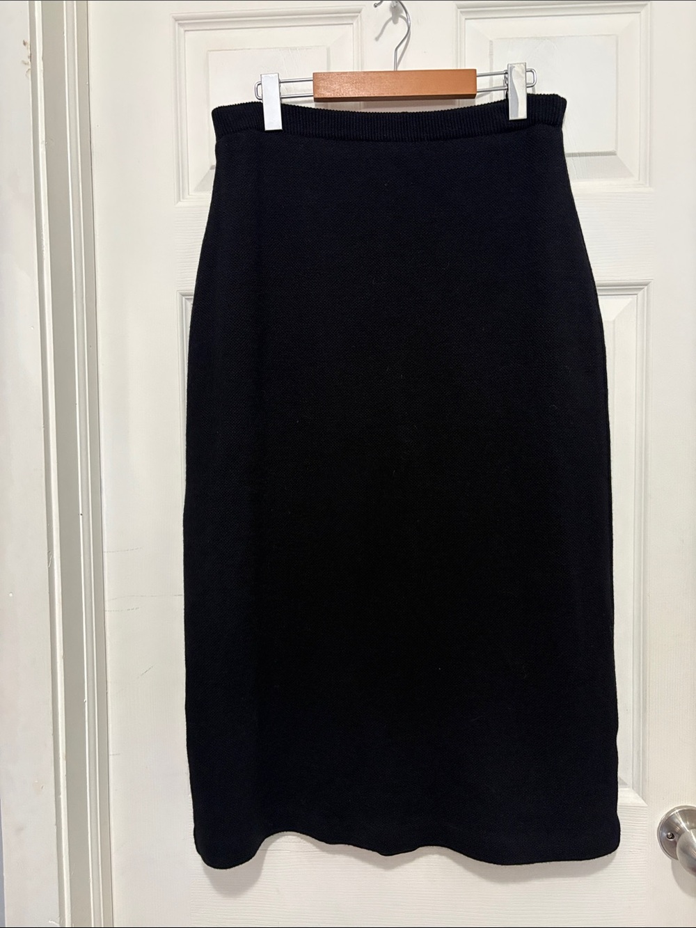 Vintage My Way Black Wool Blend Maxi Skirt